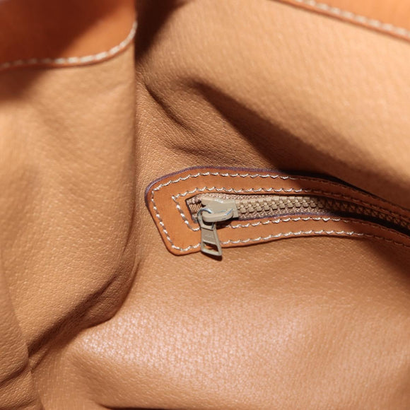 CELINE Macadam Canvas Shoulder Bag PVC Leather Brown Gold Auth 136201