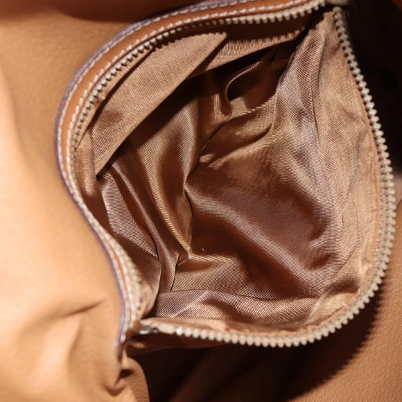 CELINE Macadam Canvas Shoulder Bag PVC Leather Brown Gold Auth 136201