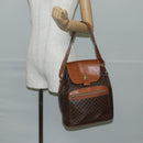 CELINE Macadam Canvas Shoulder Bag PVC Leather Brown Gold Auth 136201-27