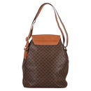 CELINE Macadam Canvas Shoulder Bag PVC Leather Brown Gold Auth 136201-3