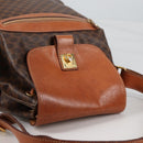 CELINE Macadam Canvas Shoulder Bag PVC Leather Brown Gold Auth 136201-6