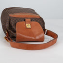 CELINE Macadam Canvas Shoulder Bag PVC Leather Brown Gold Auth 136201-7