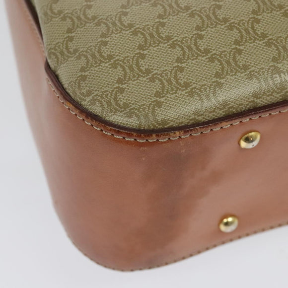 CELINE Macadam Canvas Hand Bag PVC 2way Beige Gold Auth 136202