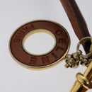 CELINE Macadam Canvas Hand Bag PVC 2way Beige Gold Auth 136202-21