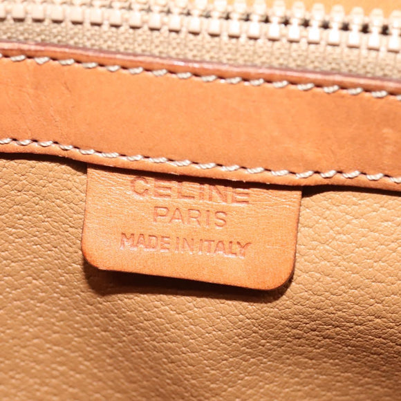 CELINE Macadam Canvas Hand Bag PVC 2way Beige Gold Auth 136202