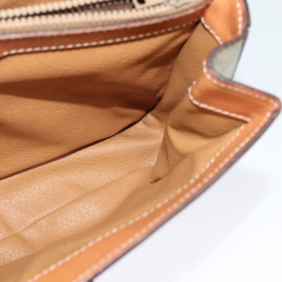 CELINE Macadam Canvas Hand Bag PVC 2way Beige Gold Auth 136202