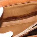 CELINE Macadam Canvas Hand Bag PVC 2way Beige Gold Auth 136202-25