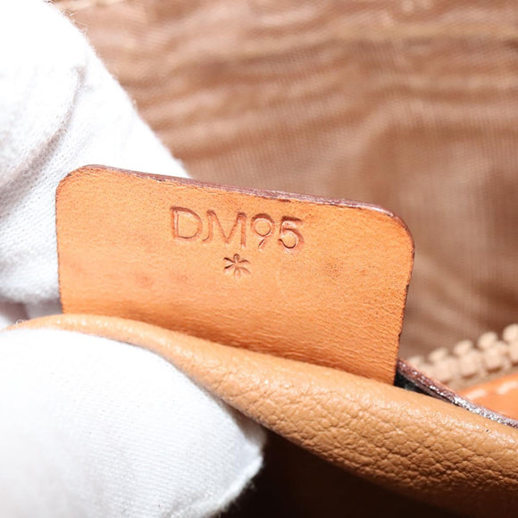 CELINE Macadam Canvas Hand Bag PVC 2way Beige Gold Auth 136202