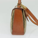 CELINE Macadam Canvas Hand Bag PVC 2way Beige Gold Auth 136202-3