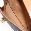 CELINE Macadam Canvas Shoulder Bag PVC Leather Brown Gold Auth 136203-20