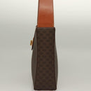 CELINE Macadam Canvas Shoulder Bag PVC Leather Brown Gold Auth 136203-4