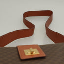 CELINE Macadam Canvas Shoulder Bag PVC Leather Brown Gold Auth 136203-8