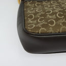 CELINE C Sulky Shoulder Bag Canvas Beige Gold Auth 136204-14