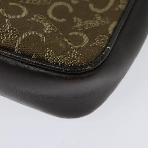 CELINE C Sulky Shoulder Bag Canvas Beige Gold Auth 136204