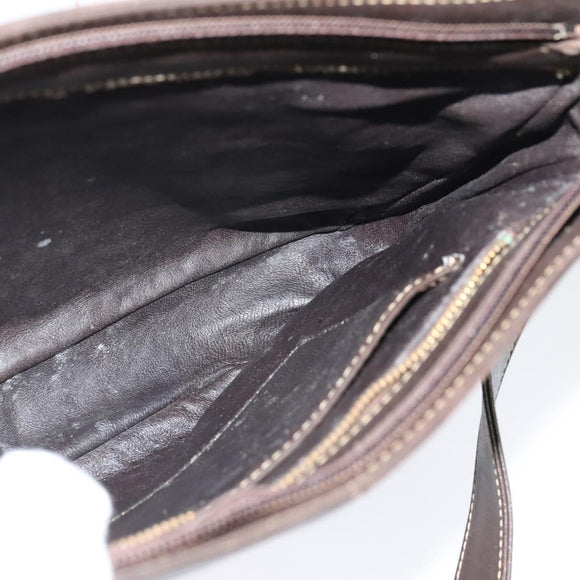 CELINE C Sulky Shoulder Bag Canvas Beige Gold Auth 136204