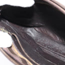 CELINE C Sulky Shoulder Bag Canvas Beige Gold Auth 136204-18