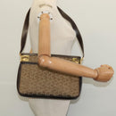 CELINE C Sulky Shoulder Bag Canvas Beige Gold Auth 136204-20