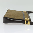 CELINE C Sulky Shoulder Bag Canvas Beige Gold Auth 136204-4