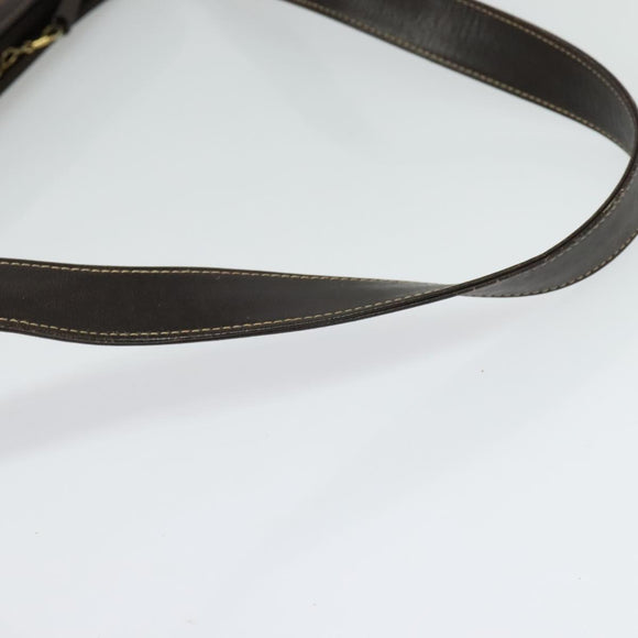 CELINE C Sulky Shoulder Bag Canvas Beige Gold Auth 136204