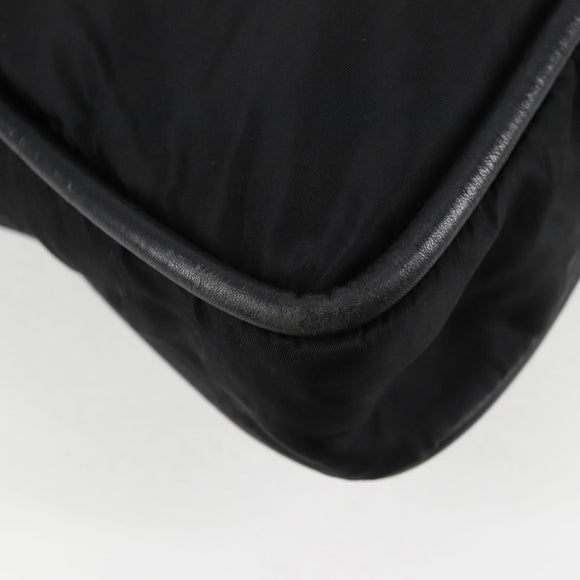 CELINE Tote Bag Nylon Black Gold Auth 136206