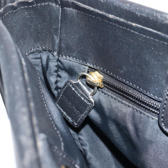 CELINE Tote Bag Nylon Black Gold Auth 136206