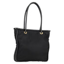 CELINE Tote Bag Nylon Black Gold Auth 136206-1