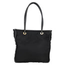 CELINE Tote Bag Nylon Black Gold Auth 136206-13