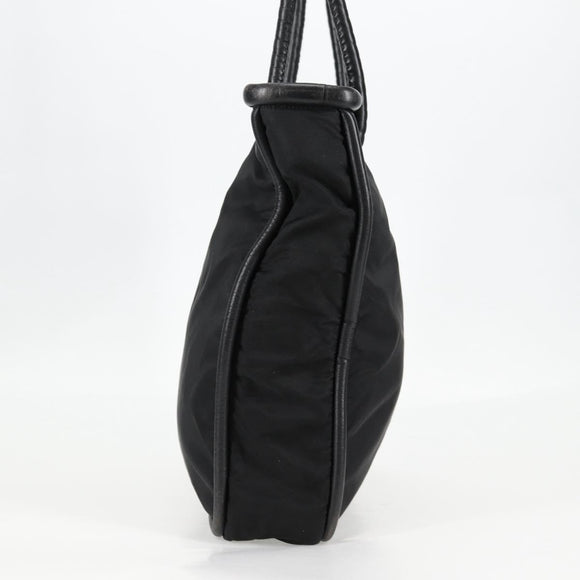 CELINE Tote Bag Nylon Black Gold Auth 136206
