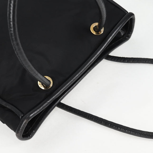 CELINE Tote Bag Nylon Black Gold Auth 136206