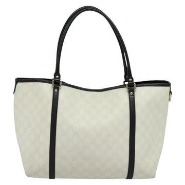 GUCCI GG Supreme Tote Bag PVC White Gold 197953 Auth 136210 - 0