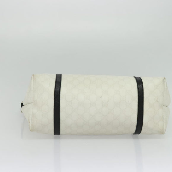 GUCCI GG Supreme Tote Bag PVC White Gold 197953 Auth 136210
