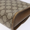 GUCCI GG Supreme Web Sherry Line Clutch Bag PVC Beige Gold 89 01 030 Auth 136211-10