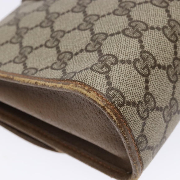 GUCCI GG Supreme Web Sherry Line Clutch Bag PVC Beige Gold 89 01 030 Auth 136211