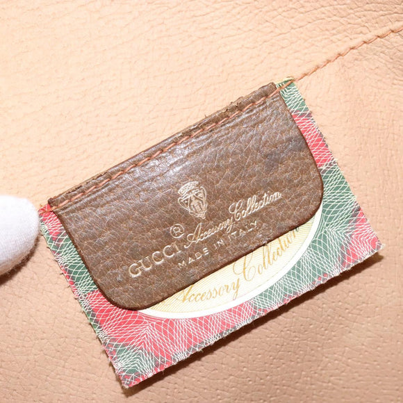 GUCCI GG Supreme Web Sherry Line Clutch Bag PVC Beige Gold 89 01 030 Auth 136211