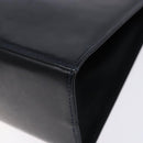 Salvatore Ferragamo Gancini Chain Shoulder Bag Leather Navy Gold Auth 136212-10