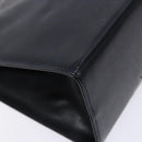 Salvatore Ferragamo Gancini Chain Shoulder Bag Leather Navy Gold Auth 136212-13