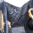 Salvatore Ferragamo Gancini Chain Shoulder Bag Leather Navy Gold Auth 136212-18