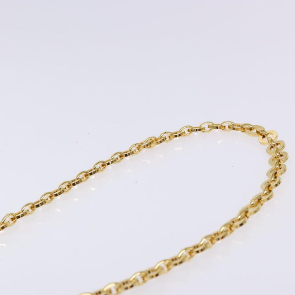 Salvatore Ferragamo Gancini Chain Shoulder Bag Leather Navy Gold Auth 136212