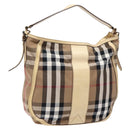 BURBERRY Nova Check Shoulder Bag Canvas Beige Auth 136215-1