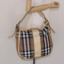 BURBERRY Nova Check Shoulder Bag Canvas Beige Auth 136215-22