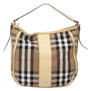 BURBERRY Nova Check Shoulder Bag Canvas Beige Auth 136215-2