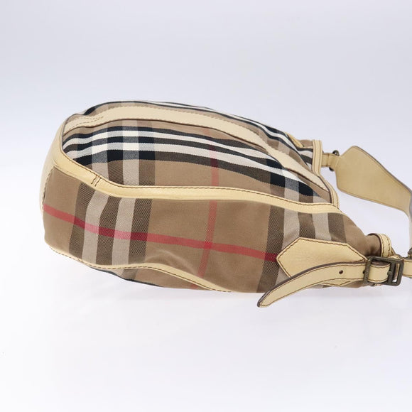 BURBERRY Nova Check Shoulder Bag Canvas Beige Auth 136215