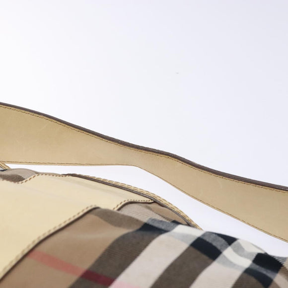 BURBERRY Nova Check Shoulder Bag Canvas Beige Auth 136215