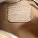 Christian Dior Trotter Canvas Romantic Pouch PVC Beige Silver Auth 136216-12