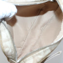 Christian Dior Trotter Canvas Romantic Pouch PVC Beige Silver Auth 136216-11