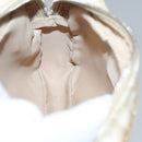 Christian Dior Trotter Canvas Romantic Pouch PVC Beige Silver Auth 136216-18