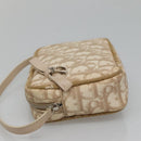 Christian Dior Trotter Canvas Romantic Pouch PVC Beige Silver Auth 136216-3
