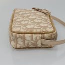 Christian Dior Trotter Canvas Romantic Pouch PVC Beige Silver Auth 136216-4