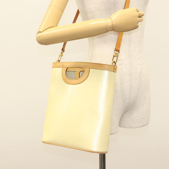 LOUIS VUITTON Vernis Stillwood Vertical Hand Bag Perle M91366 LV Auth 136236