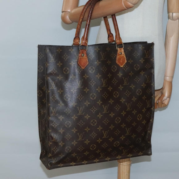 LOUIS VUITTON Monogram Sac Plat Hand Bag M51140 LV Auth 136246